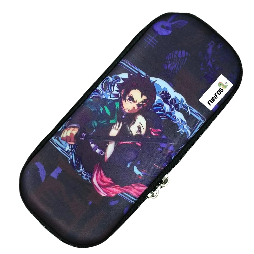 Anime Cartoon Pencil Box For School College Cosmetic Travel Case | Demn - Bro Sis Black