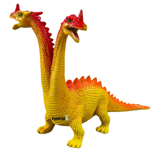 Dinosaur Toys for Kids Height-18CM Two Head Dinosaur Action Figures| 2 Head Orange Yellow