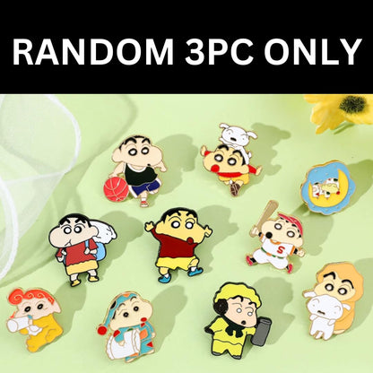 Shinchan Lapel Pins | Metallic Enamel Badges