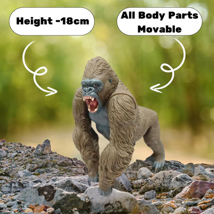 Gorilla Kong Action Figure Toy Height- 18cm | Gorilla Brown