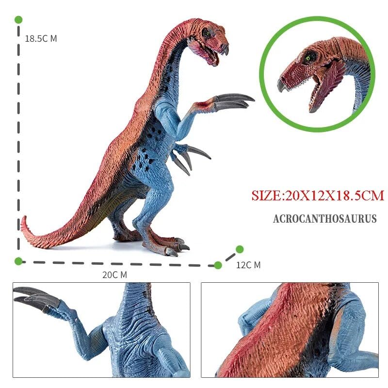 T Rex Figure Toy Dinosaur Figure Height-18x17CM PVC | Blue Red Dino Long