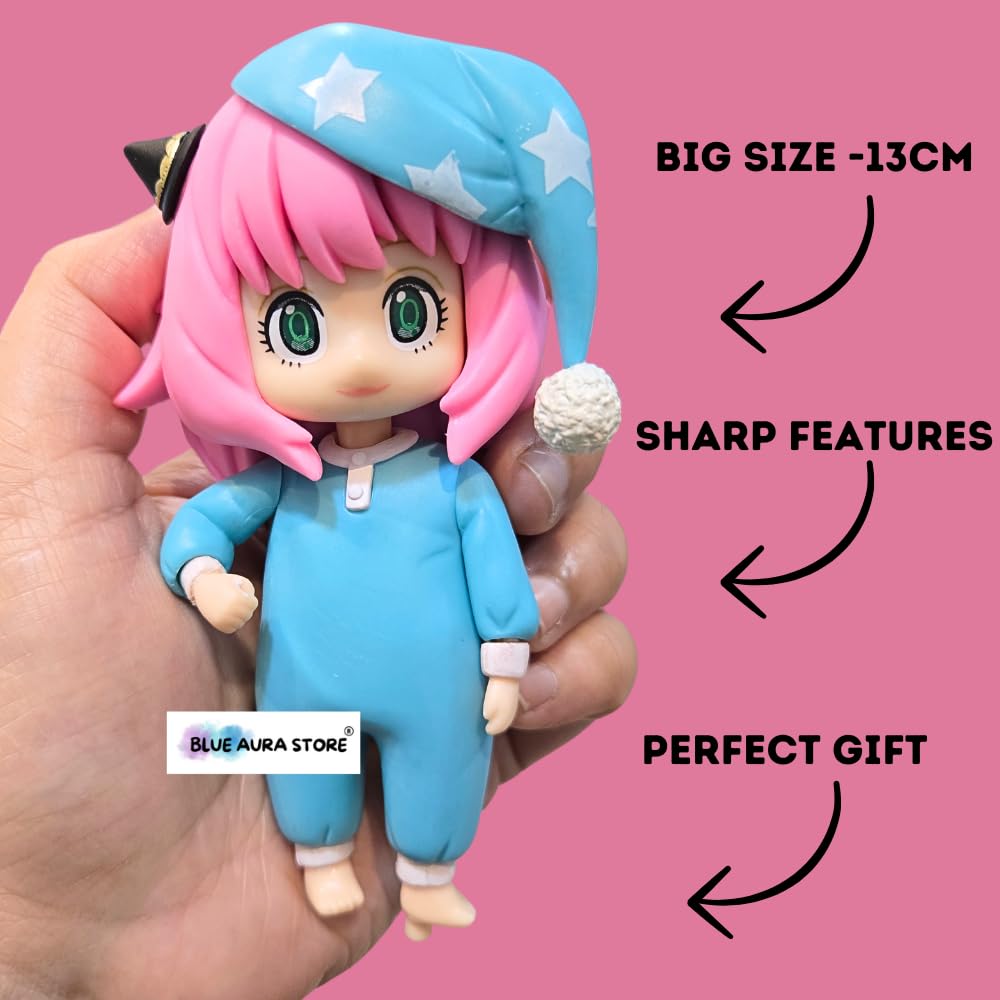 Anime Action Figure Toy Height -13cm | Anya Blue Pink Nightsuite