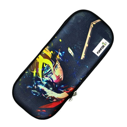 Anime Cartoon Pencil Box For School College Cosmetic Travel Case | Naru - Black