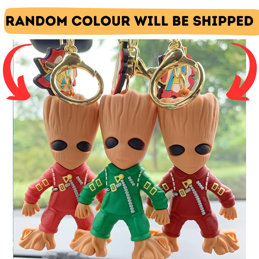 Groot Keychain With Hook & Strap | Random 1PC Only