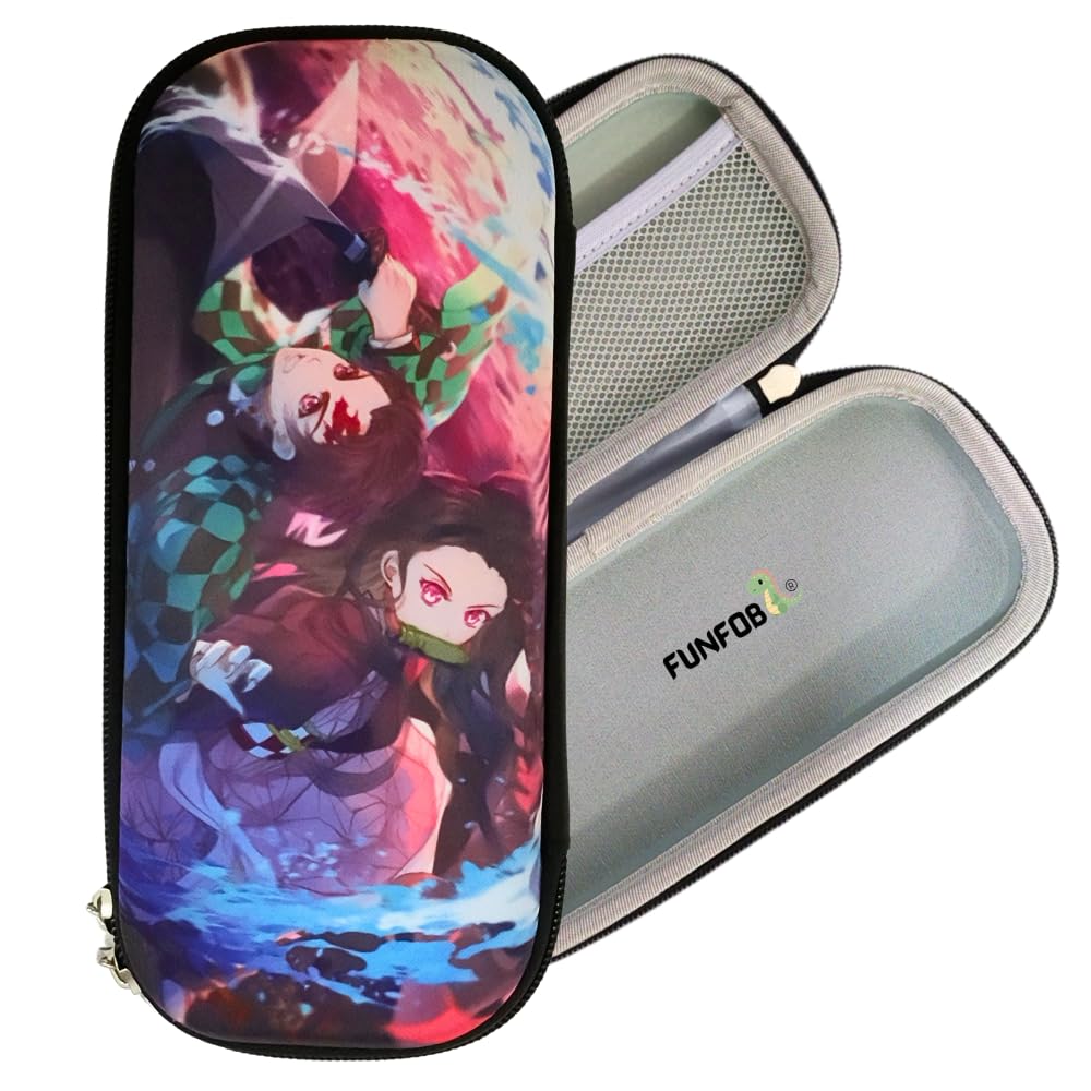 Anime Cartoon Pencil Box For School College Cosmetic Travel Case | Demn - Bro Sis Blue