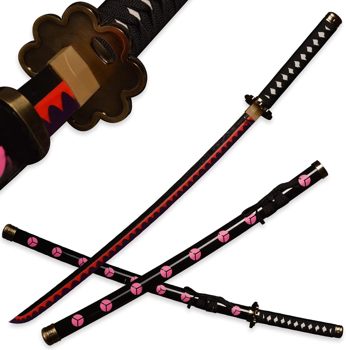 One Piece Rorono Zoro Meitou Shusui Wooden Katana for Cosplay 104 Cms Accessory Toy | Zoro Red Dot