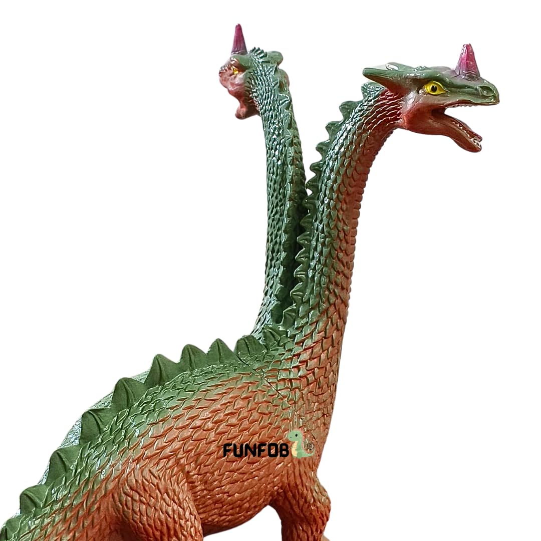 Dinosaur Toys for Kids Height-17x23cm Two Head Dinosaur Action Figures | 2 Head Orange Green