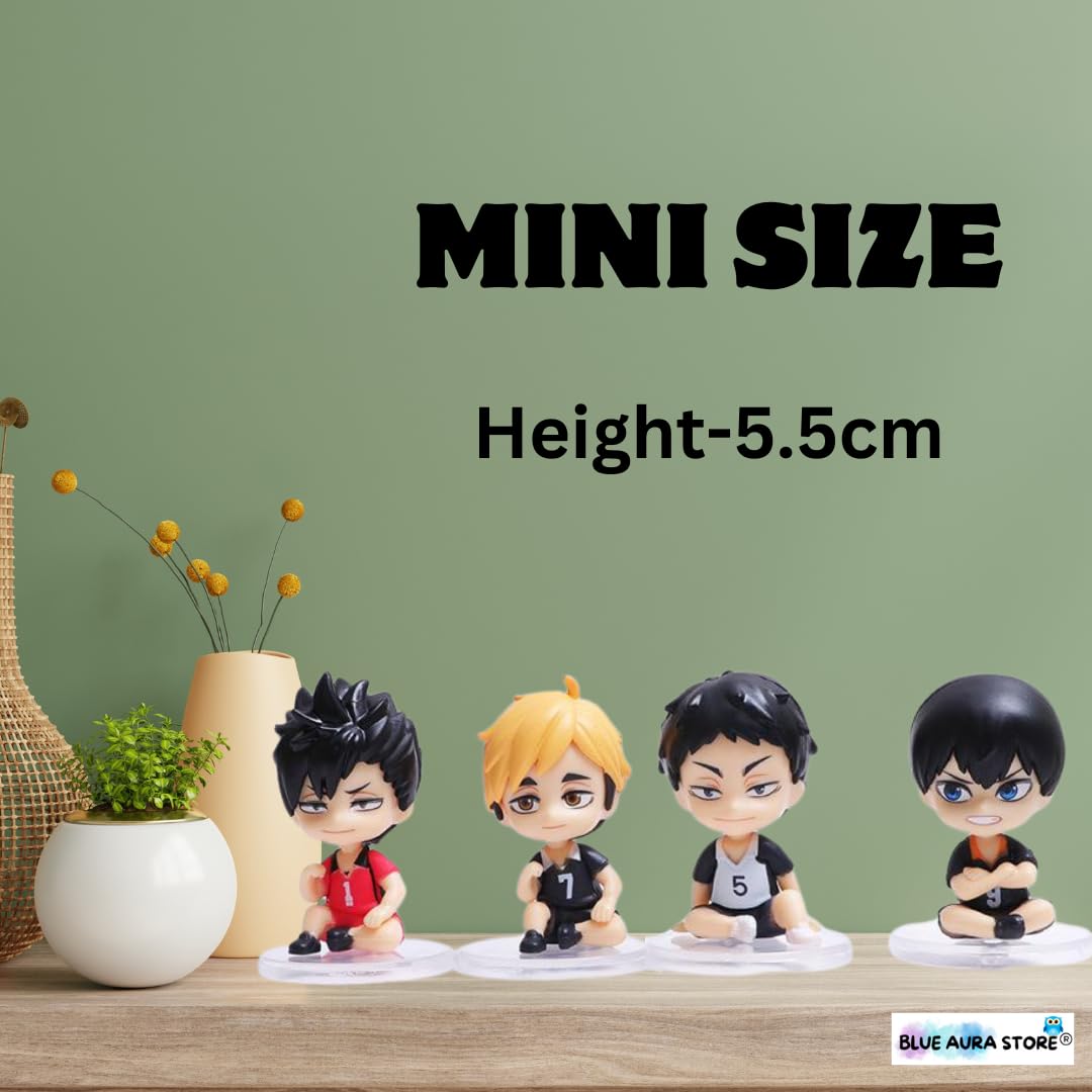 Anime Action Figures Set of 4 Chibi Style Height-5.5cm  | Boys Mini Haik-yuu