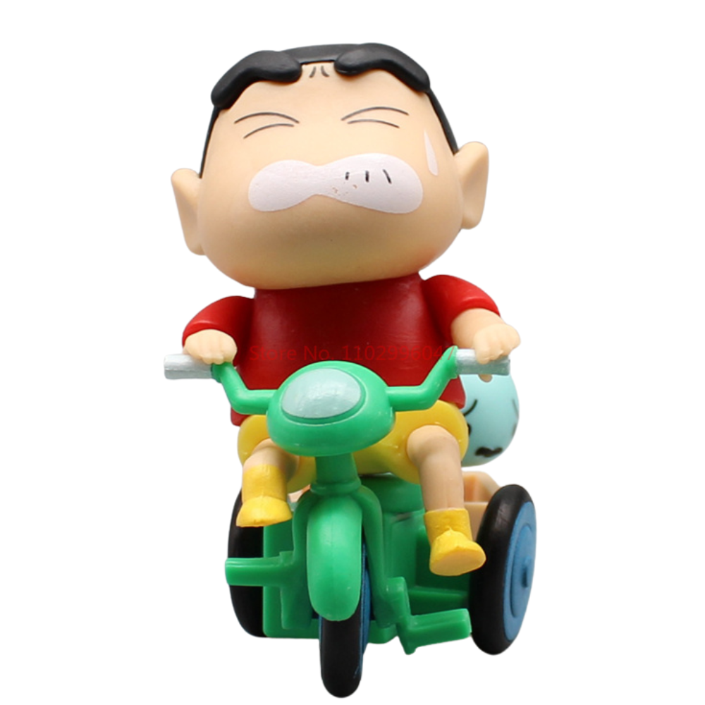 Cartoon Action Figure Height -11cm | Shin-chan Shiro on cycle