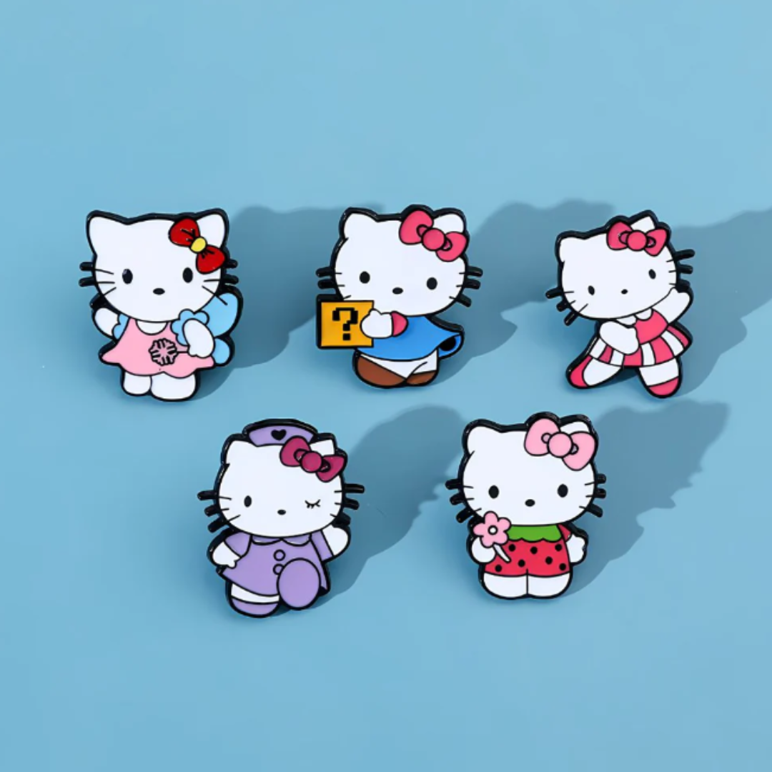 Hello Kitty Lapel Pins | Metallic Enamel Badges