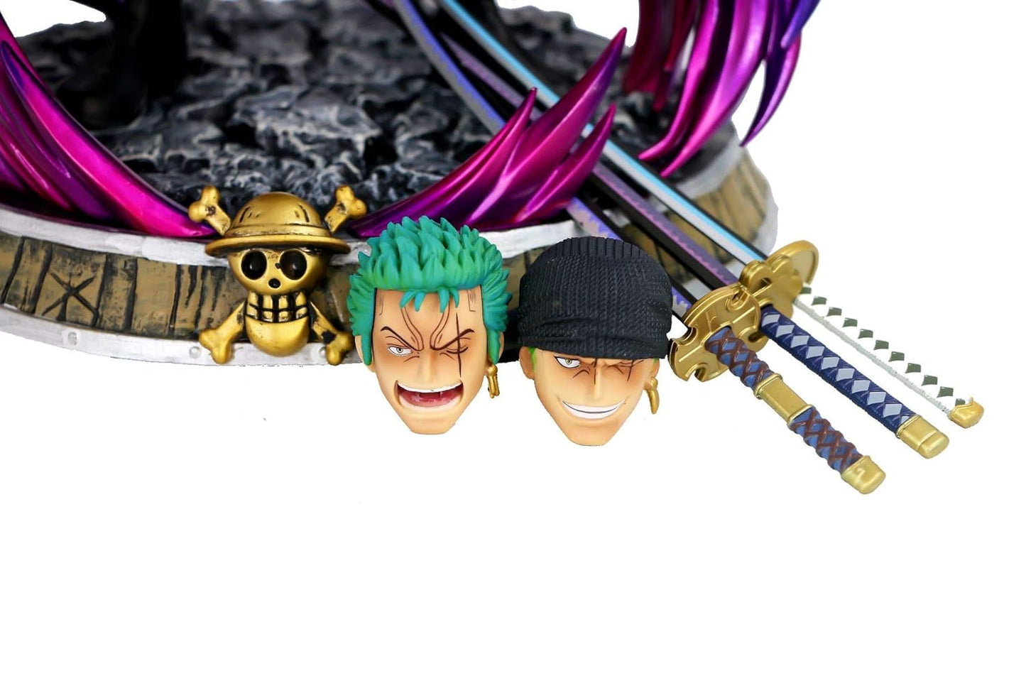 Anime Action Figure with Changable Face | Assembly Required |  Height -21CM | Zoro On Stone