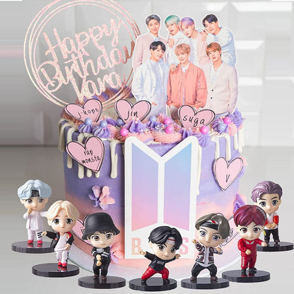 BTS BT21 Bangtan Boys Set of 7 Action Toy Figure Height - 7.8 CM | Dancing