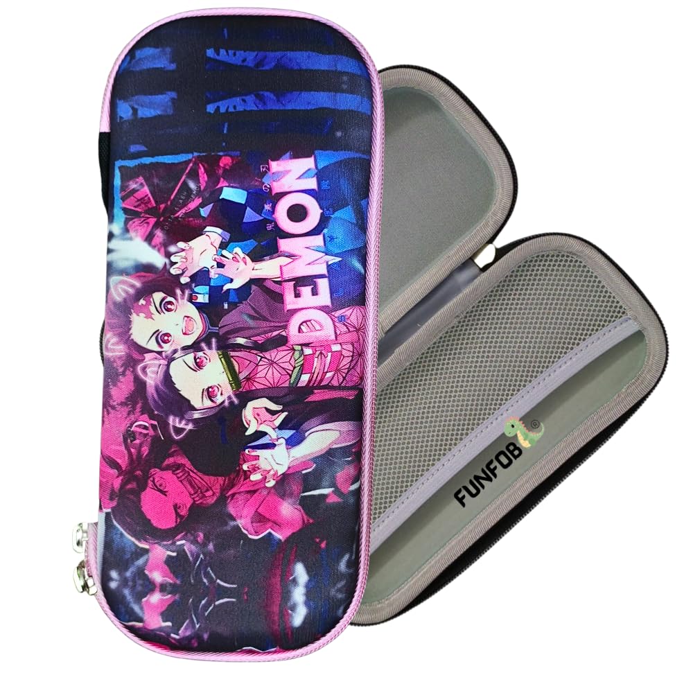 Anime Cartoon Pencil Box For School College Cosmetic Travel Case | Demn - Bro Pink