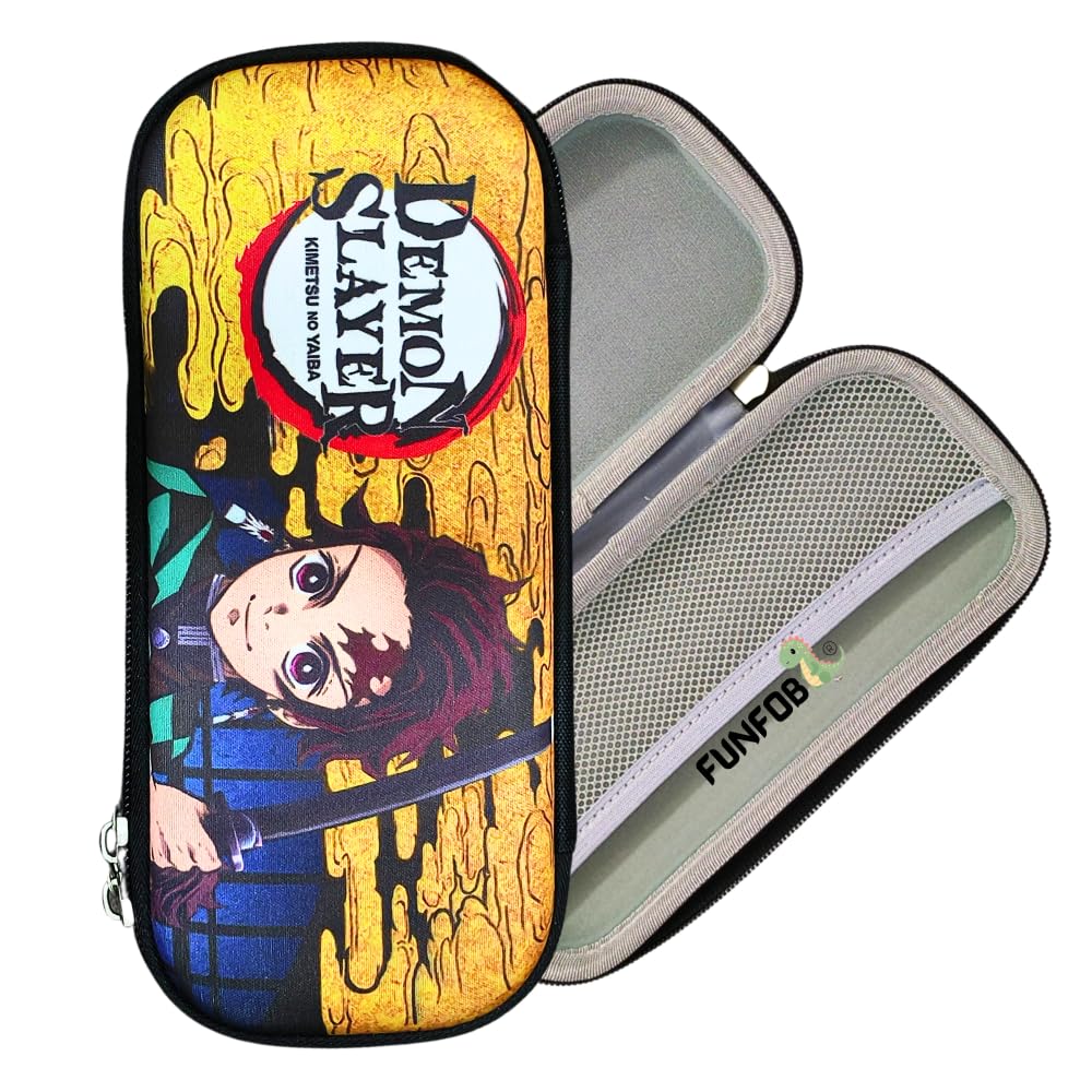 Anime Cartoon Pencil Box For School College Travel Cosmetics Pencil Pouch | Tanj- Yellow