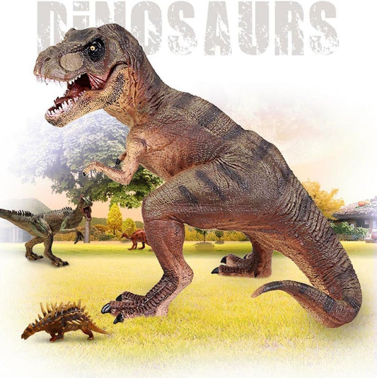 T Rex Figure Toy Dinosaur Figure Height-17x17CM PVC | T Rex Brown