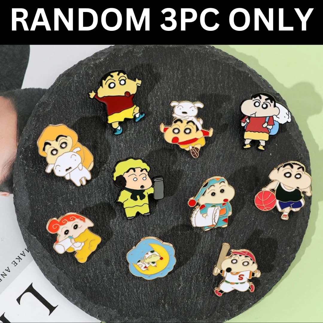 Shinchan Lapel Pins | Metallic Enamel Badges