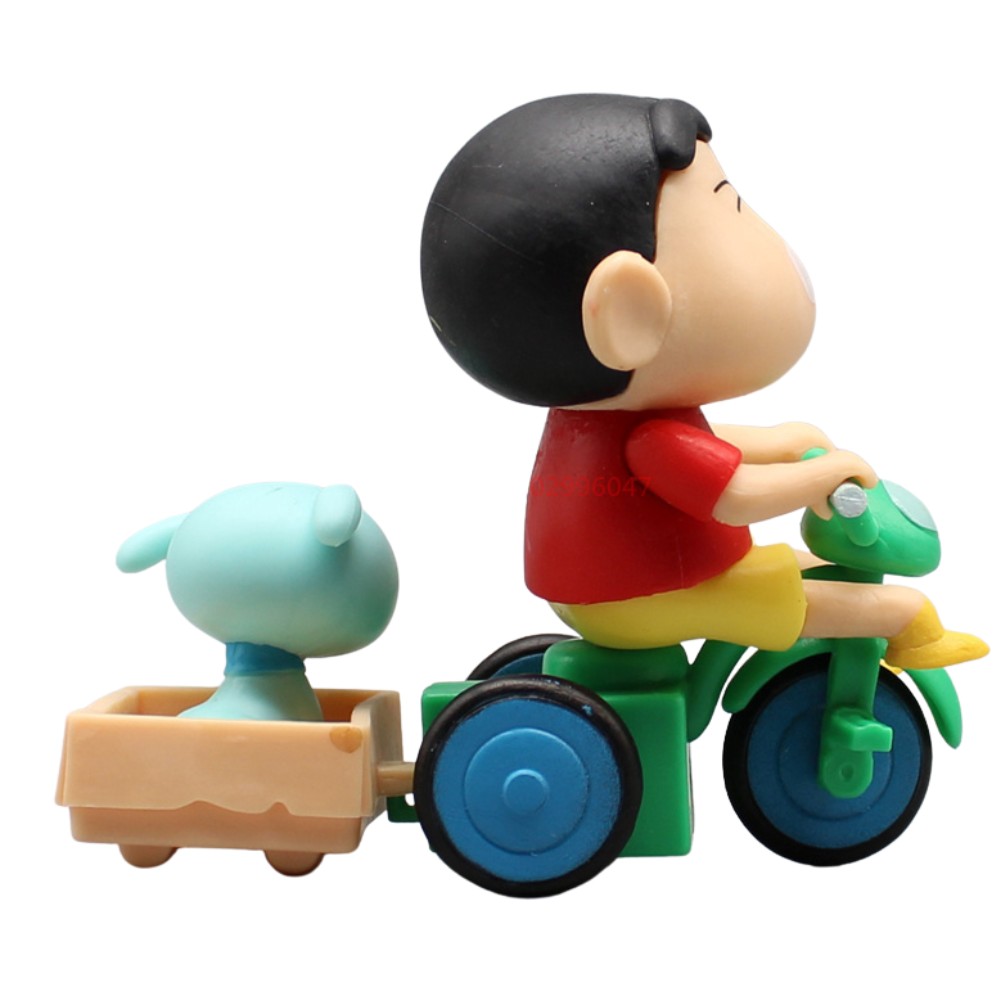 Cartoon Action Figure Height -11cm | Shin-chan Shiro on cycle