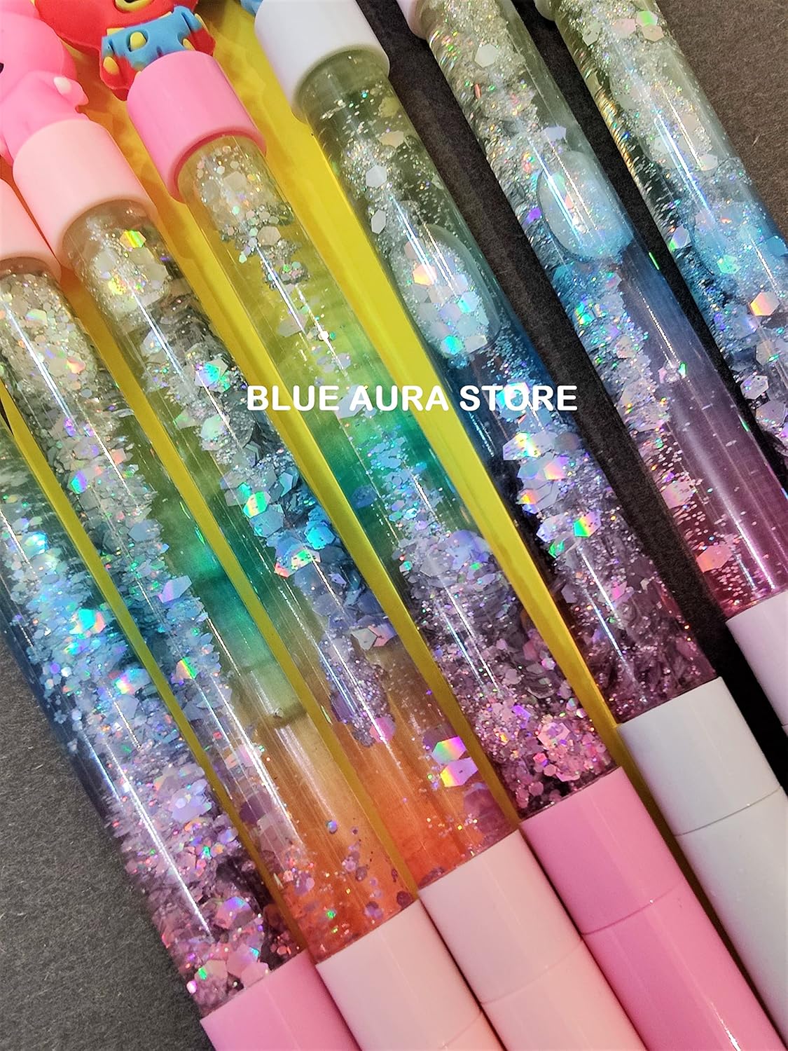 BTS Pen With Water Glitter Set of 4 For School College Office Gifting Or Collectible | Glitter Pen Tata Set