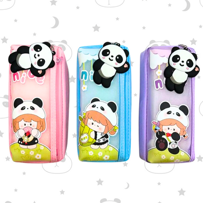 Panda Pencil Pouch for Kids Teenages Adult School Stationery Multiutility Pouch | Panda Random