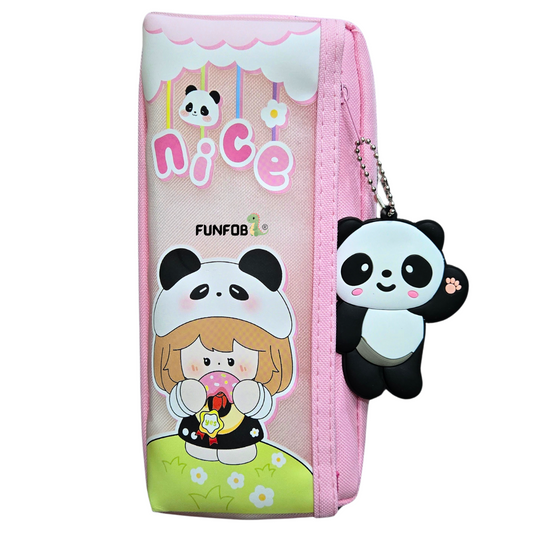 Panda Pencil Pouch for Kids Teenages Adult School Stationery Multiutility Pouch | Panda Random