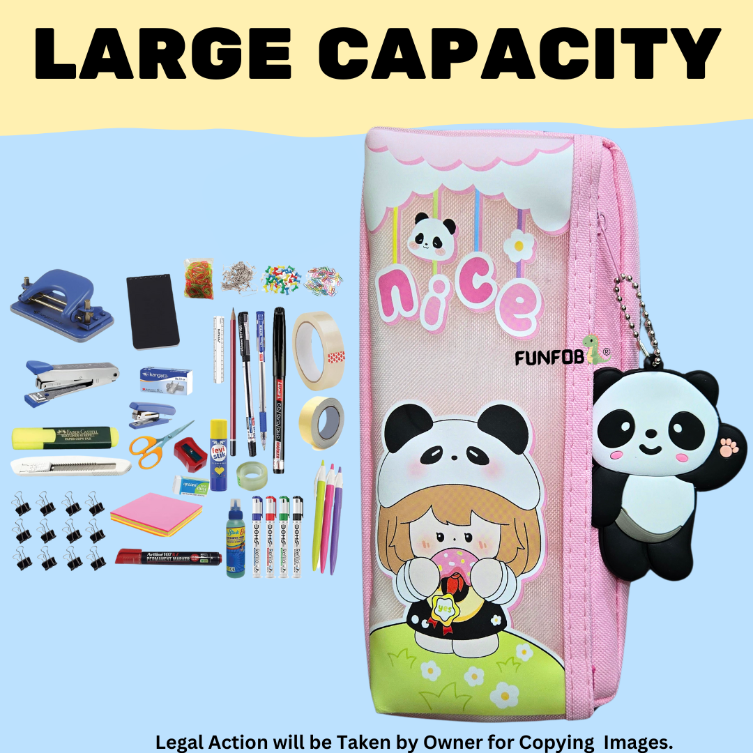 Panda Pencil Pouch for Kids Teenages Adult School Stationery Multiutility Pouch | Panda Random