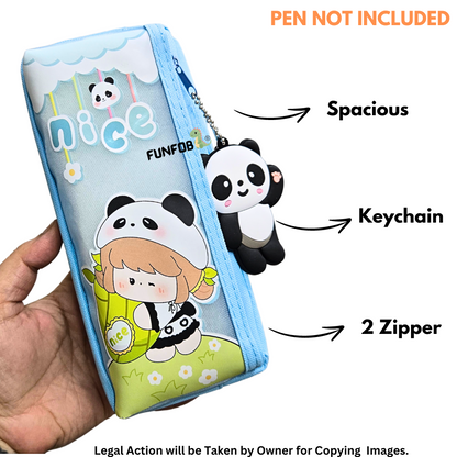 Panda Pencil Pouch for Kids Teenages Adult School Stationery Multiutility Pouch | Panda Random