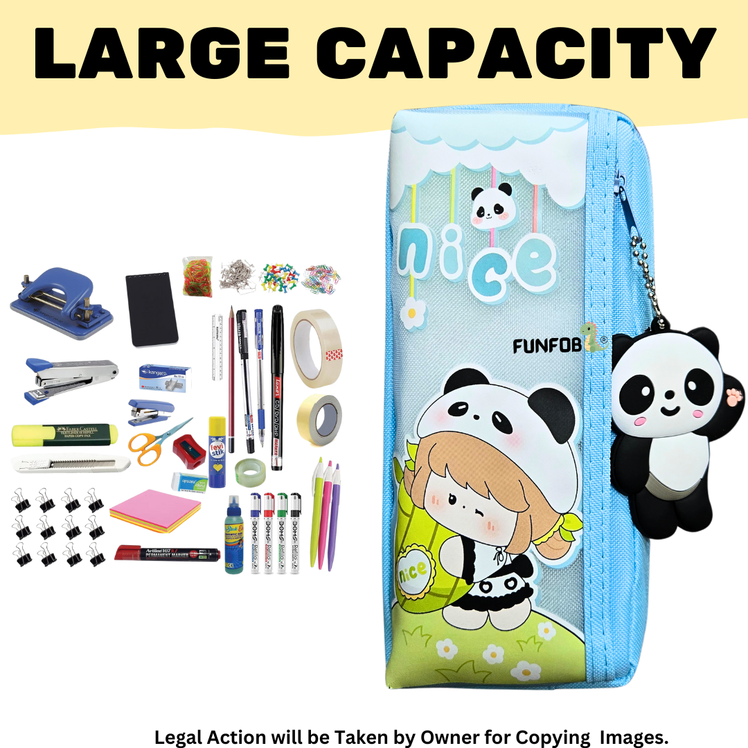 Panda Pencil Pouch for Kids Teenages Adult School Stationery Multiutility Pouch | Panda Random