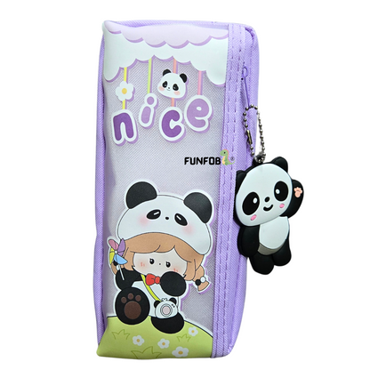 Panda Pencil Pouch for Kids Teenages Adult School Stationery Multiutility Pouch | Panda Random