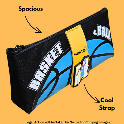 Soccer Pencil Pouch for Kids Teenager School College |  Soccer Blue Black Basic