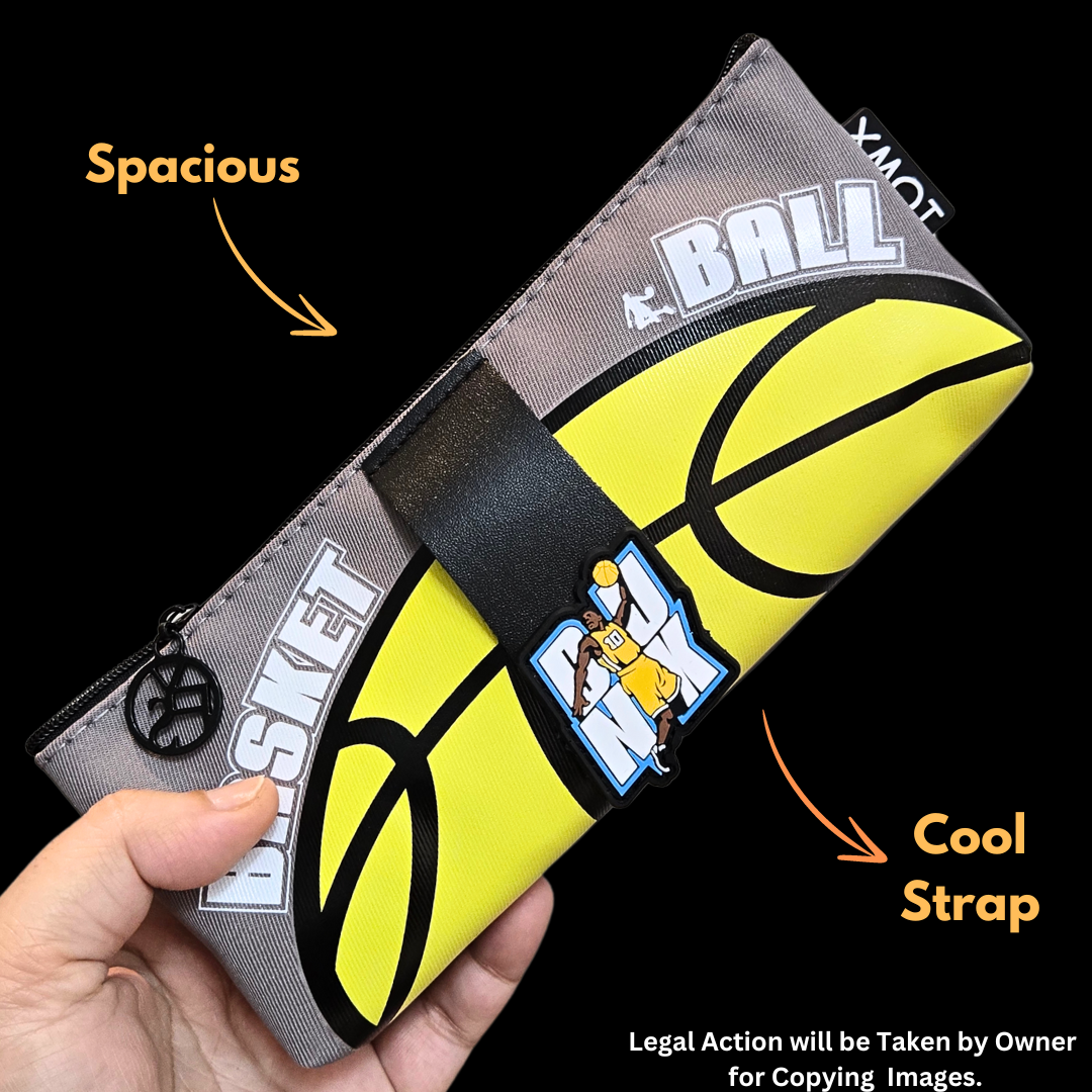 Soccer Pencil Pouch for Kids Teenager School College | Soccer Yellow Grey Basic