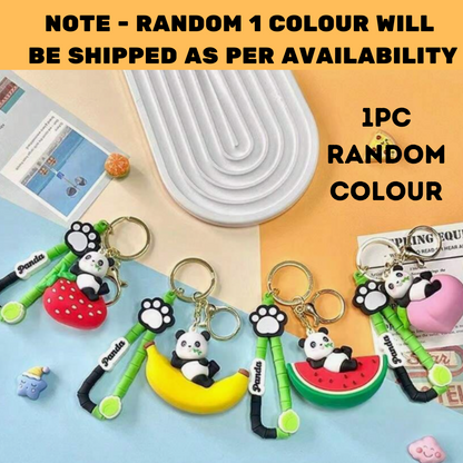 Panda Keychain With Hook & Strap | Fruits Version