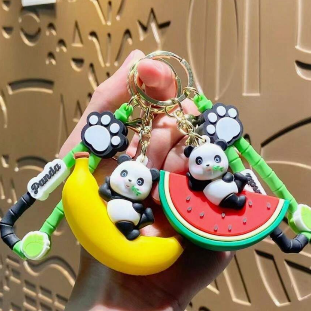 Panda Keychain With Hook & Strap | Fruits Version