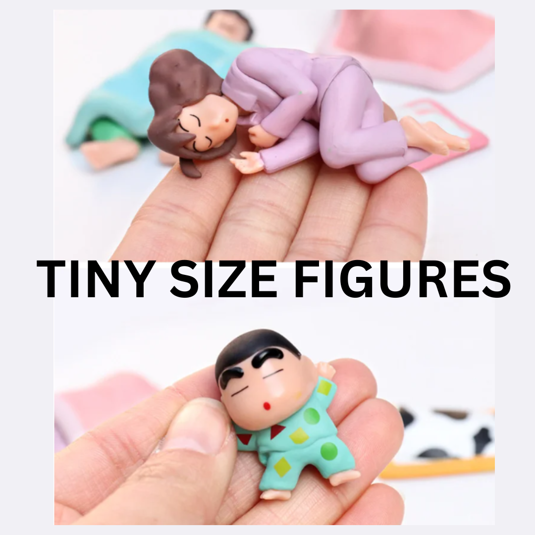 Shinchan Action Figure Mini Size Set of 4 Toy Size - 3.5-8CM | Shinchan Sleeping