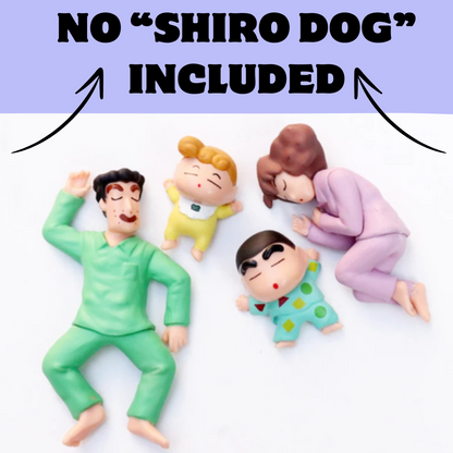 Shinchan Action Figure Mini Size Set of 4 Toy Size - 3.5-8CM | Shinchan Sleeping