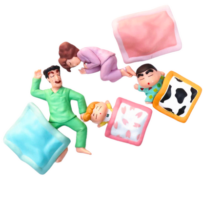 Shinchan Action Figure Mini Size Set of 4 Toy Size - 3.5-8CM | Shinchan Sleeping