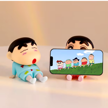 Cartoon Action Figure & Mobile Holder Size -12cm X 14.5cm | Shin-chan White Stand