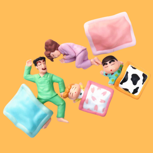 Shinchan Action Figure Mini Size Set of 4 Toy Size - 3.5-8CM | Shinchan Sleeping