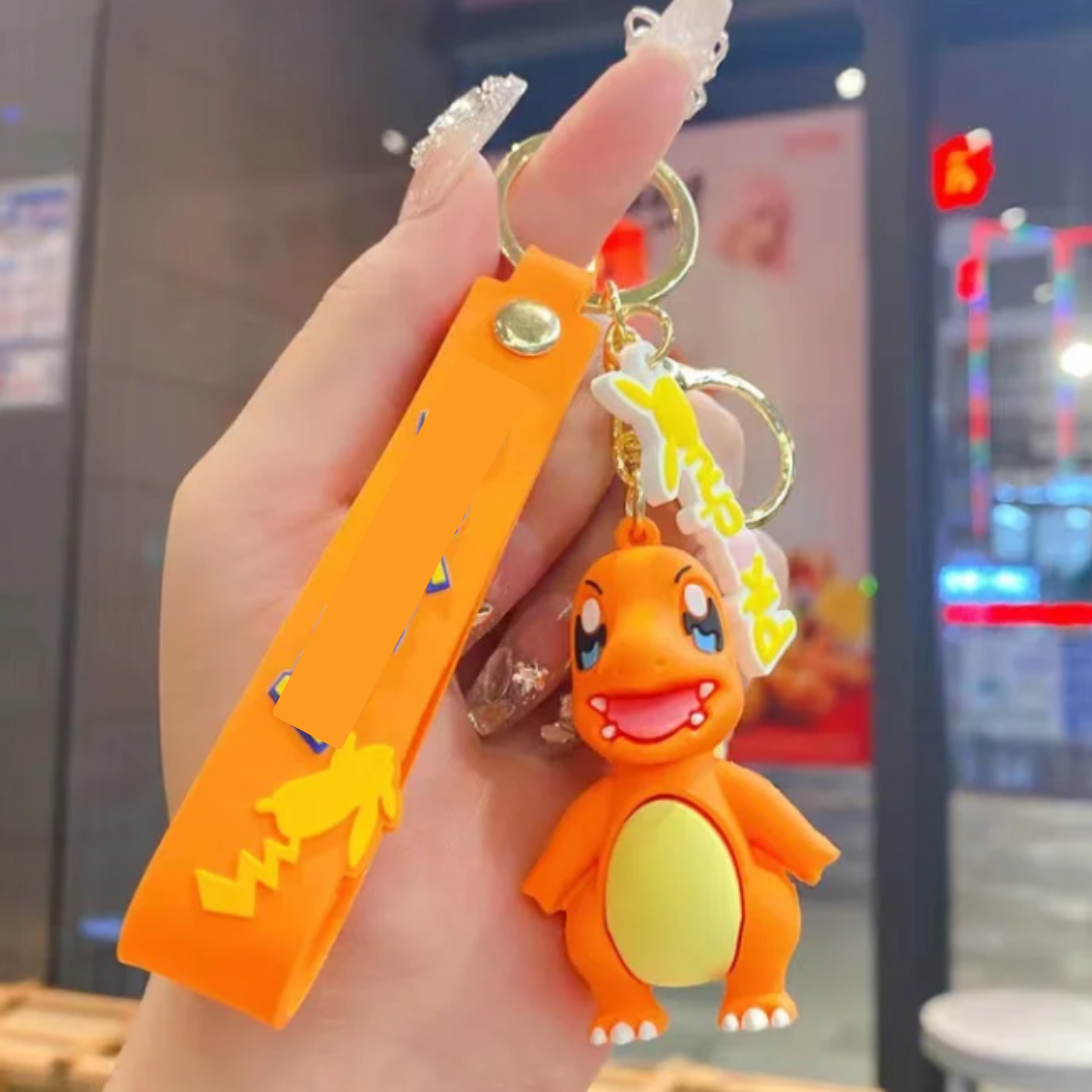 Cartoon Keychain For Fans With Hook & Strap | Poke Dragon Orange