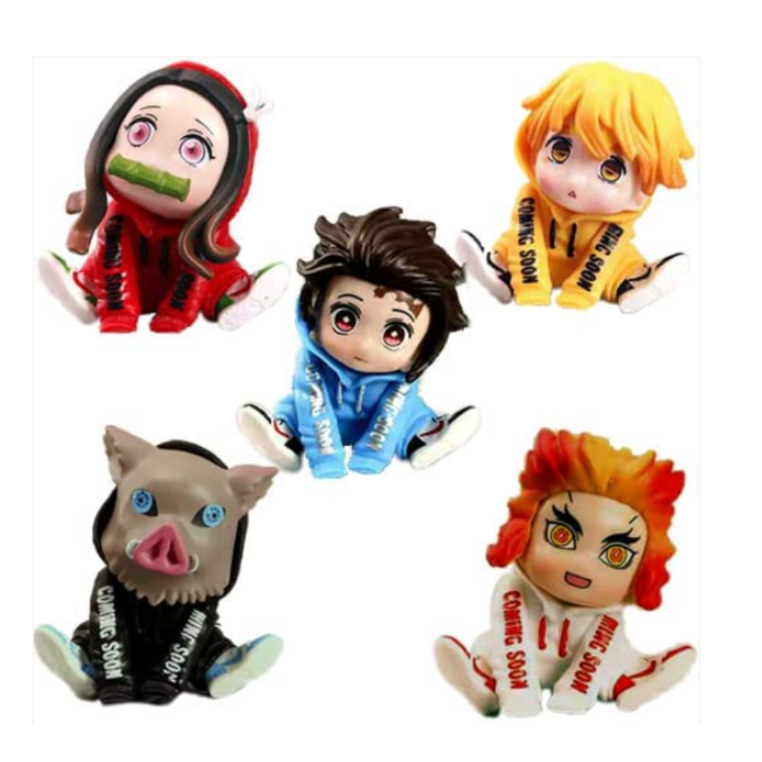 Devil Slayer Action Figures Set of 5 Figures Height 5.5CM | Demon Hoodie