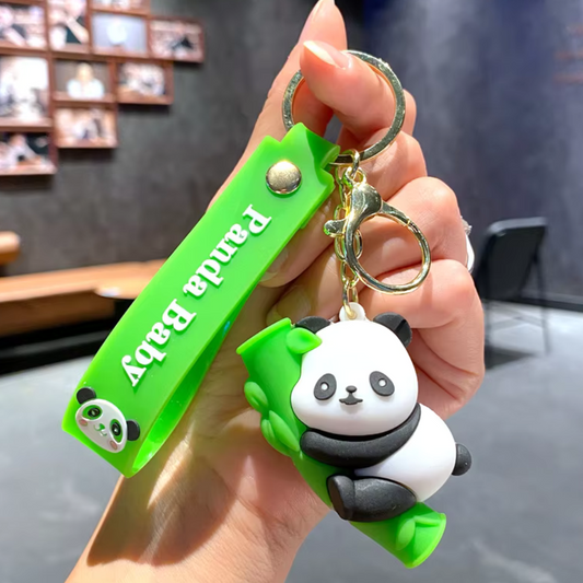 Panda Keychain With Hook & Strap Random 1PC | Panda Green Strap