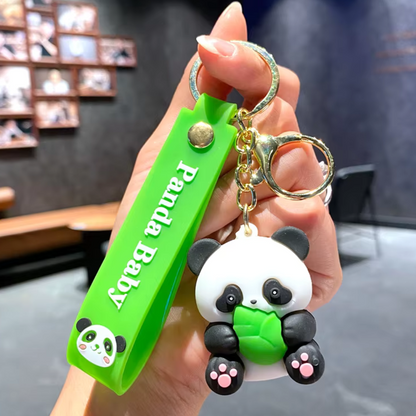 Panda Keychain With Hook & Strap Random 1PC | Panda Green Strap