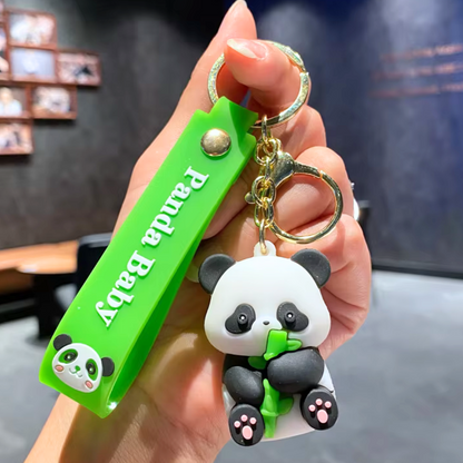 Panda Keychain With Hook & Strap Random 1PC | Panda Green Strap