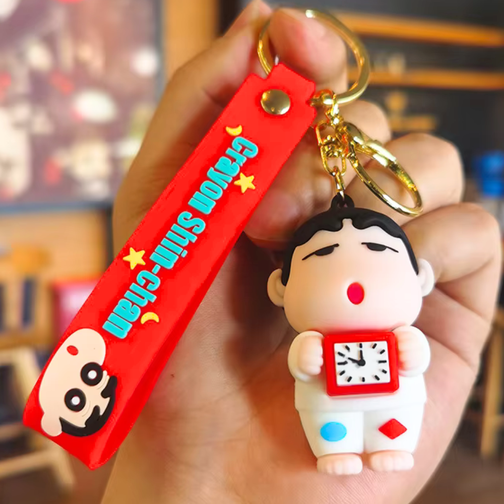 Shinchan Keychain With Hook & Strap | with Clock