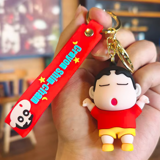 Shinchan Keychain With Hook & Strap | Shin Both Hands Up