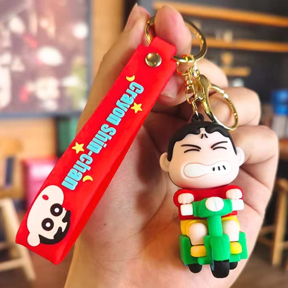 Shinchan Keychain With Hook & Strap | Shin on Cycle