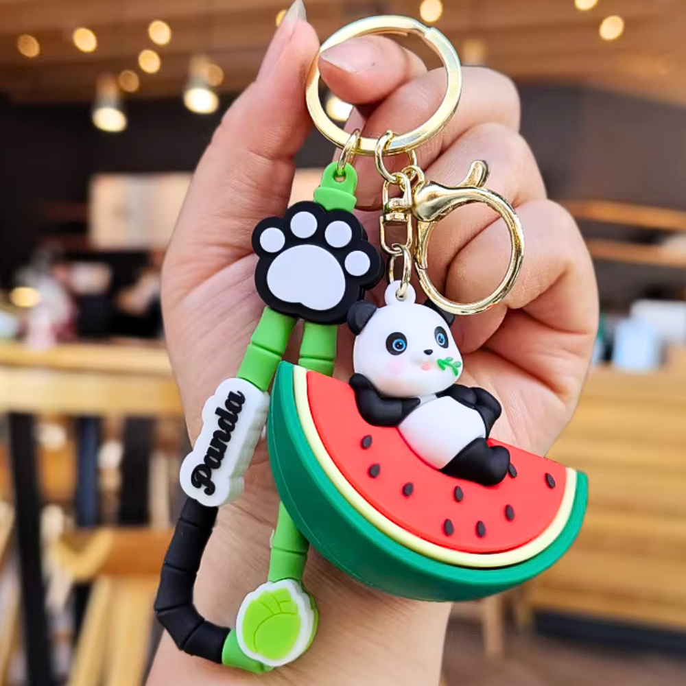 Panda Keychain With Hook & Strap | Fruits Version