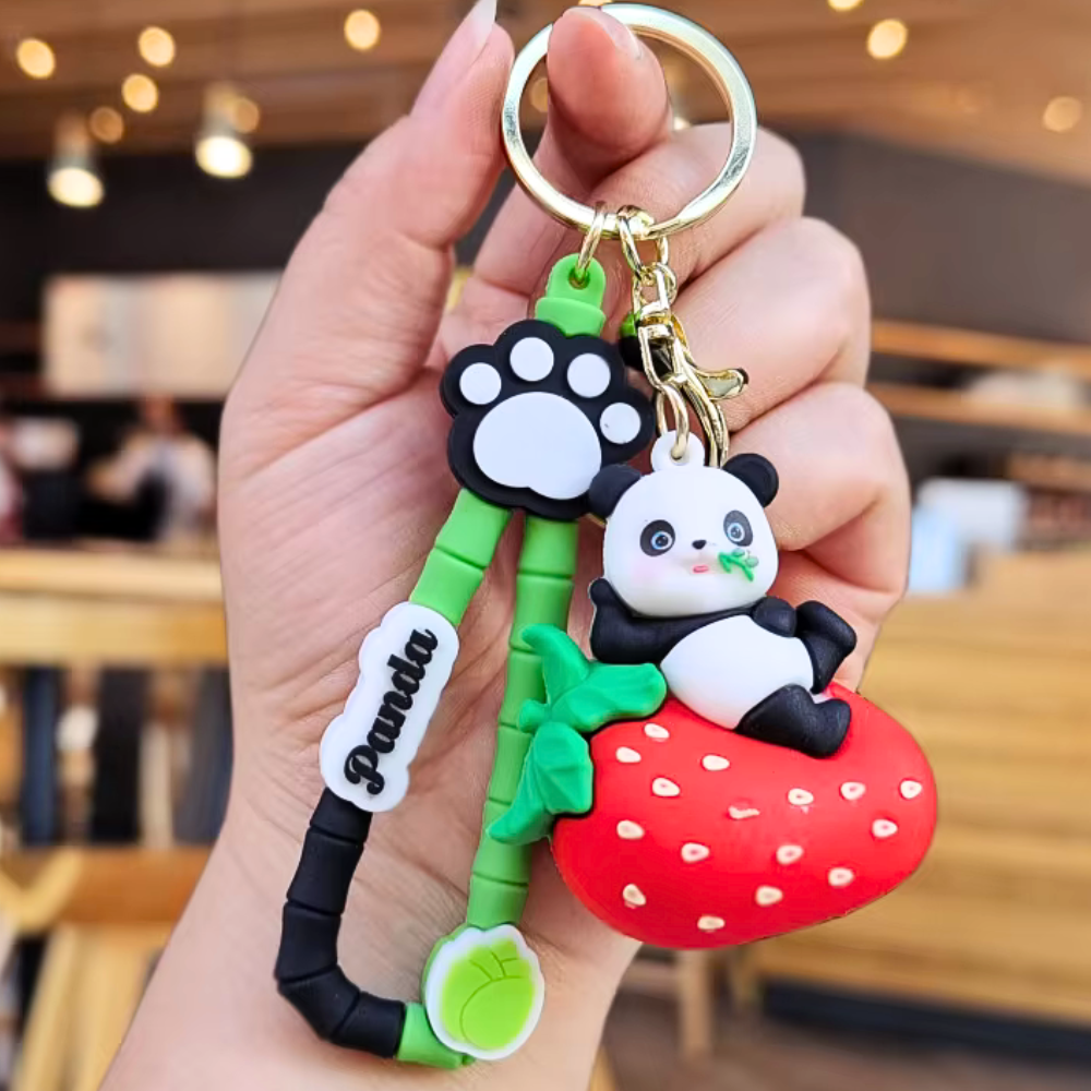 Panda Keychain With Hook & Strap | Fruits Version