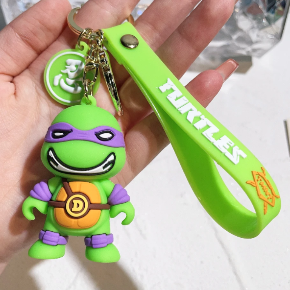 Ninja Turtle Keychain With Hook & Strap | Purple Ninja