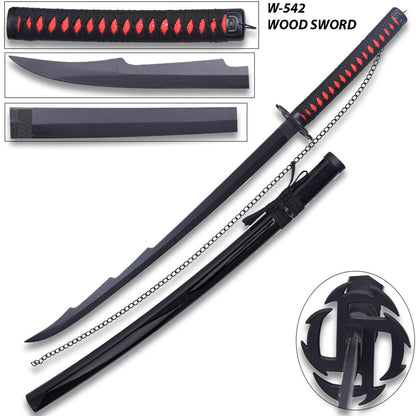 Bleach Kurosaki Ichigo Katana for Cosplay lifesized Wooden Anime Accessory toy | Ichigo Round